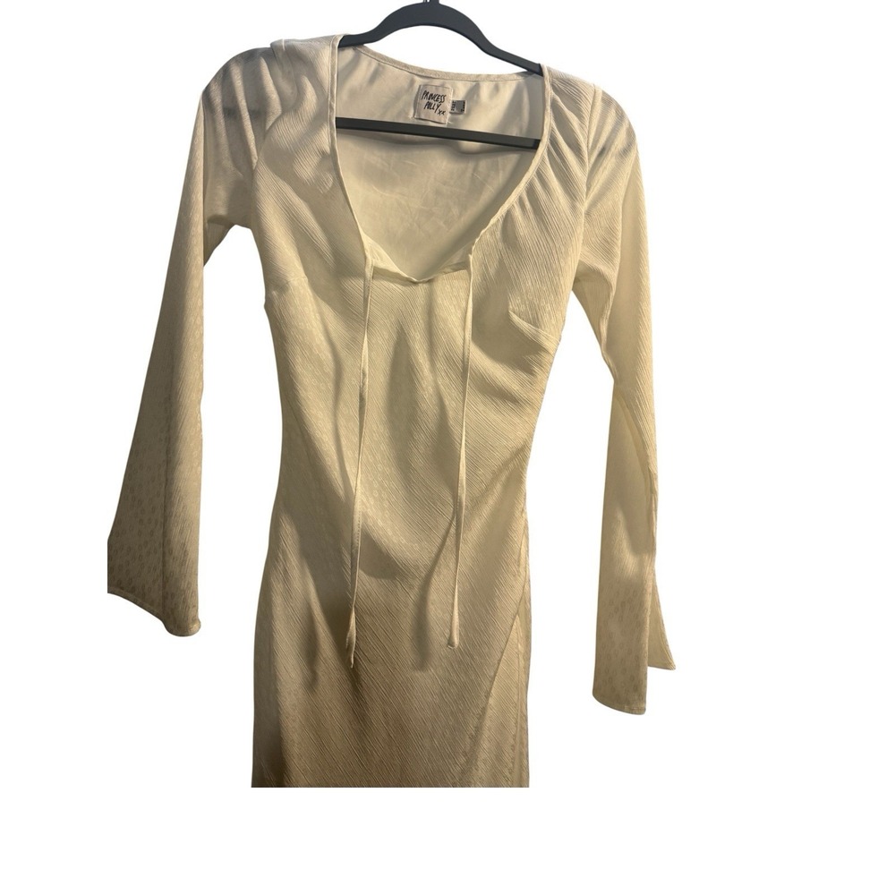 Princess Polly Kloey Long Sleeve Textured Knit‎ Maxi Dress in Cream Size 2